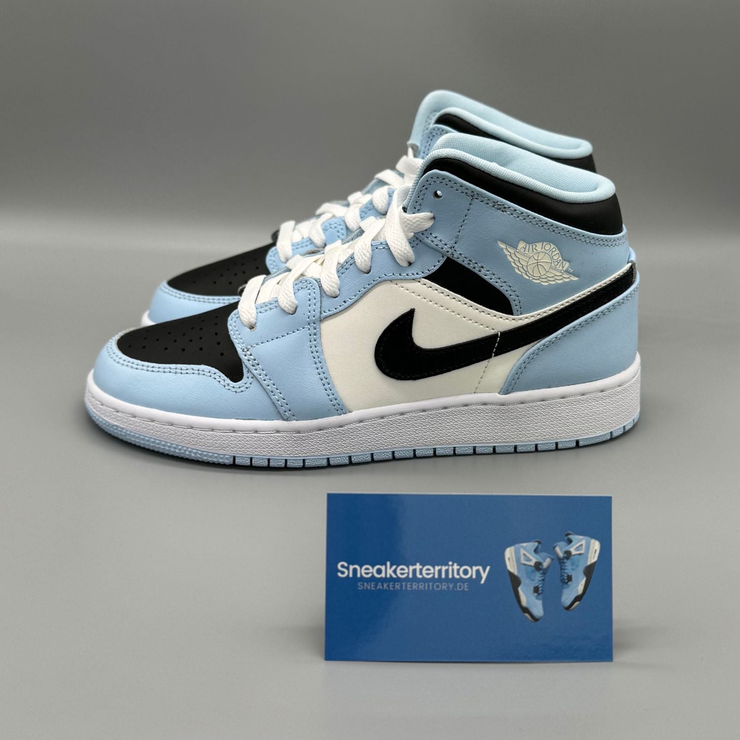 Air Jordan 1 Mid Ice Blue Black GS